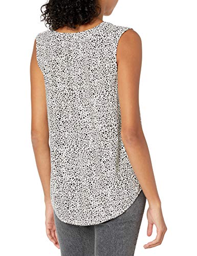 AMAZON ESSENTIALS WOMEN'S SLEEVELESS WOVEN SHIRT - LARGE - MINI LEOPARD - NEW - Brand New