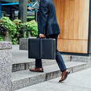Alpine Swiss Expandable Genuine Leather Attache Briefcase B008BC5IEW - Black - Brand New
