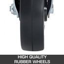 VEVOR 4 PACK 5INCH SCAFFOLDING RUBBER SWIVEL CASTER WHEELS DUAL LOCKING - BLACK - Like New