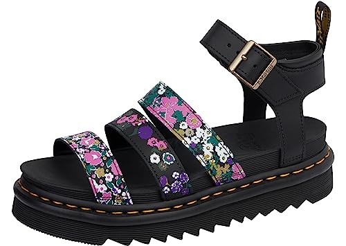31048038 DR. MARTENS WOMEN'S BLAIRE HYDRO SANDAL SIZE 7 BLACK VINTAGE FLORAL - Brand New