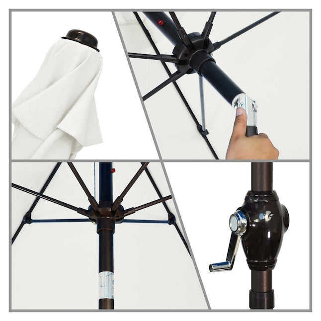 ASTELLA 9FT ALUMINUM WHITE PUSH-BUTTON TILT MARKET PATIO UMBRELLA - NATURAL - Like New