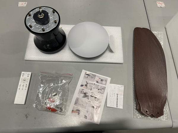 GENERIC SMART FAN WITH LIGHT - BLACK/BROWN - Like New