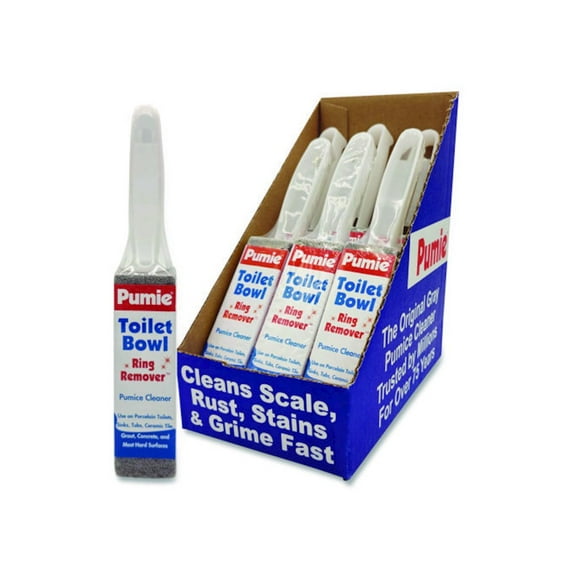 PUMIE TOILET BOWL RING REMOVER WITH HANDLE, 1.25 X 5, GRAY, 6/PACK - GRAY - Brand New