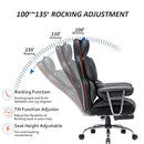 EFOMAO DESK OFFICE CHAIR 400LBS, BIG TALL OFFICE CHAIR, PU LEATHER - BLACK - Like New