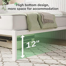 NOVILLA FULL SIZE BED FRAME WITHOUT HEADBOARD METAL F10016-F-WH - WHITE - Like New