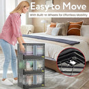 DBEST PRODUCTS QUIK BOX 8.5 GALLON STACKABLE STORAGE BINS WITH DOORS - NOIR - Like New