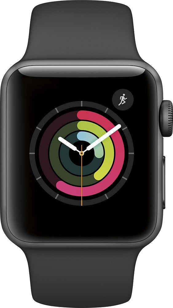 APPLE WATCH SERIES 2 38MM SPACE GRAY ALUMINIUM CASE BLACK SPORT BAND MP0D2ZP/A - Like New
