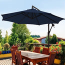 WIKIWIKI 10FT PATIO UMBRELLAS OUTDOOR CANTILEVER HANGING UMBRELLAS - NAVY BLUE - Like New