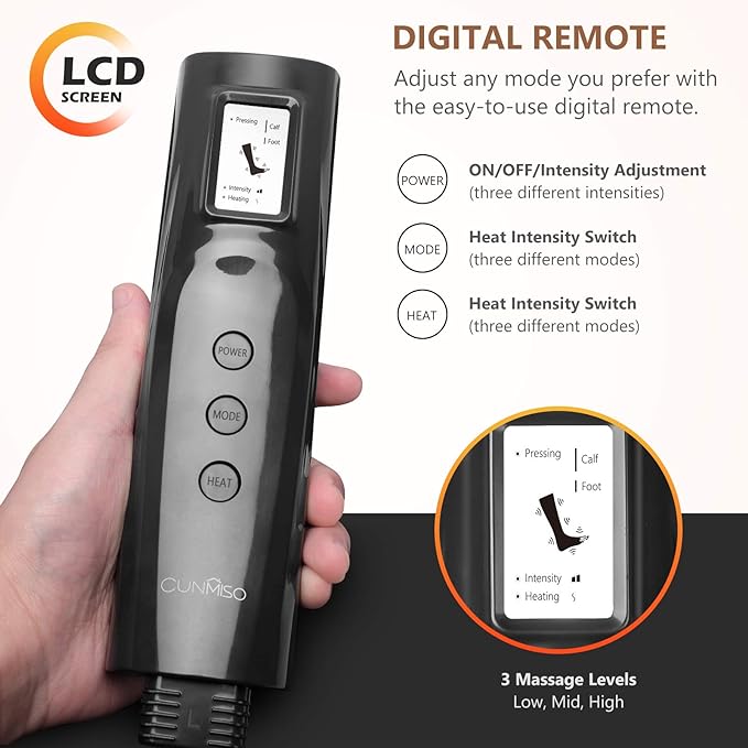 Cunmiso Leg Air Compression Massager LCD Handheld Controller - - Scratch & Dent