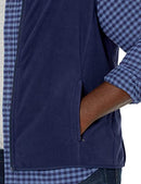 AMAZON ESSENTIALS MEN'S FULL-ZIP POLAR FLEECE INSULATED VEST NAVY MEN M - Like New