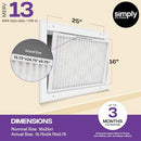 SIMPLY FILTERS 16X25X1 MERV 13 MPR 1500 AC FURNACE HVAC AIR FILTER 6 PACK WHITE - Like New