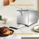 WHALL Long Slot Toaster 4 Slice Brushed Stainless Steel Toaster, 7 Toast Setting Like New