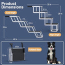 PetRuna Foldable Dog Stairs for Car, 17" 4 Steps - Black/Silver - Like New