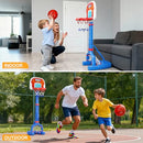 FLMAQE TODDLER BASKETBALL HOOP SWIMMING POOL BASKETBALL & SOCCER GOAL - RED - Like New