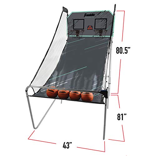 Franklin Sports Indoor Double Basketball Hoop Game - 4 Basketballs - TEAL - Like New