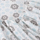 KATHY IRELAND 3-PIECE 100% TURKISH COTTON FLANNEL TWIN - GRAY/BLUE FROST - Brand New