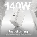 NOCO XGRID X140 140W USB-C CHARGER DUAL PORT GAN POWER ADAPTER - WHITE - Like New