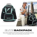 FRANKLIN SPORTS BAT BASEBALL + FASTPITCH SOFTBALL BACKPACK - BLACK MINT - Like New