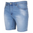 GALAXY BY HARVIC BLU ROCK DEMIN MEN’S JEAN SHORTS - SIZE: MEN 34 - LIGHT BLUE - Brand New