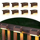 INFINITE BASICS 8-PACK SOLAR LED DECK & STEP WEATHERPROOF LIGHTS - BROWN - Like New