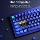Keychron Q1 RGB Custom Mechanical Keyboard Knob 75% Gateron Brown Switch - Blue - Like New