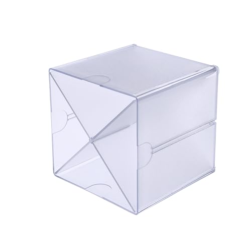 Deflecto Stackable Clear Cube Organizer Removable Cross Style 6 x 6 inches - Like New