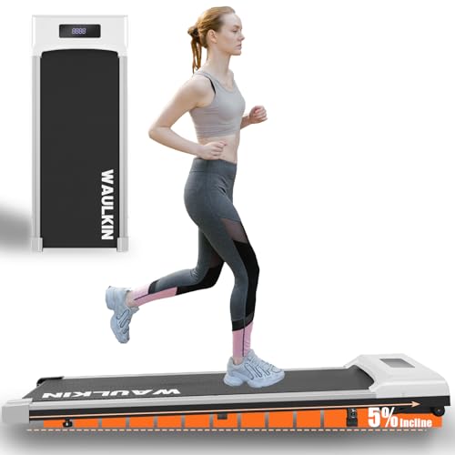 WALKING PAD TREADMILL WITH INCLINE, UNDER DESK, 300+ LBS WEIGHT, M1 - WHITE - Like New