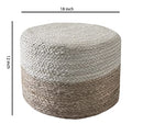 S&L HOMES POUF OTTOMAN 100% JUTE BRAIDED FOOTREST IVORY 18"x18"x12" - Like New