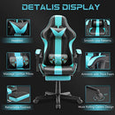 Ferghana Ergonomic Gaming Chair Adjustable Recliner PU Leather - Lake Blue - Like New