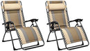 Amazon Basics Outdoor Padded Zero Gravity Folding Lounge Chair Pack of 2 - Beige - Like New