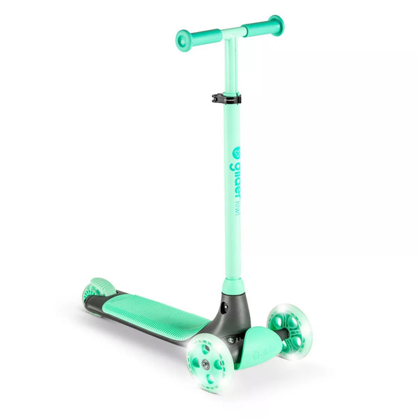 YVOLUTION Y GLIDER KIWI 3 WHEEL KICK SCOOTER WITH LIGHT-UP WHEELS - TEAL - Like New