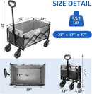GENERIC FOLDABLE EXTENDED WAGON CART ALL TERRAIN 354 LBS WEIGHS 10 LB - GRAY - Brand New