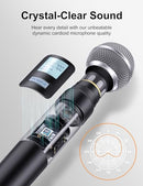 BAOLESH UHF WIRELESS MICROPHONE SYSTEM 2 HANDHELD BAOLESH-BF-02 - BLACK - Like New