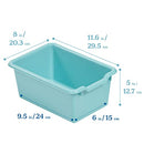 ECR4KIDS SCOOP FRONT STORAGE BIN MULTIPURPOSE ORGANIZATION 20-PIECE - SEAFOAM - Like New