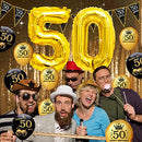 JENLION 50th birthday decorations for men women - (76pack) black gold - Brand New