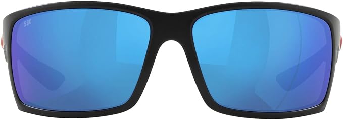 Costa Del Mar Men's Reefton Rectangular-RACE BLACK/GREY BLUE MIRRORED POLARIZED Like New