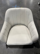 BESTERA VANITY CHAIR WITH WHEELS - BEIGE/SILVER LEGS - Like New