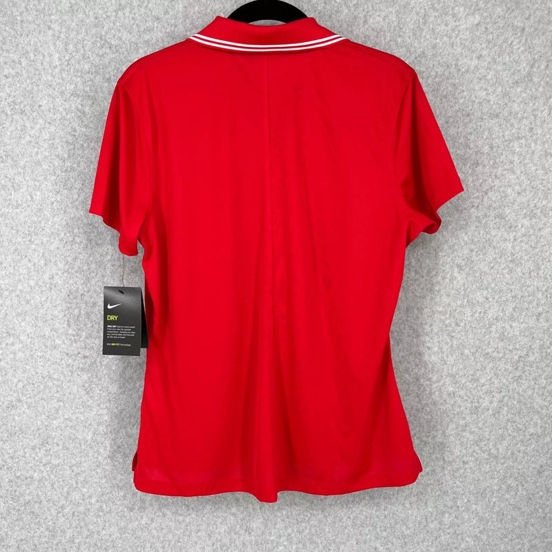 NIKE WOMENS VICTORY DRI-FIT POLO SHIRT - SIZE: WOMEN M - RED - Brand New