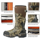8 Fans Rubber Hunting Boots 1000G Thinsulate Insulation 5mm Neoprene Men -Camo - Like New
