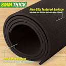 VEVOR WAKEMAN LARGE YOGA MAT 6’X4’ 8MM THICK NON-SLIP WIDE EXERCISE MAT - BLACK - Brand New