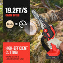 Vetoper 6 Inch Mini Electric Chainsaw Cordless w/ 2 Batteries - Red/Black - Like New