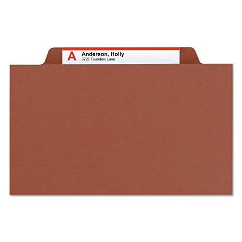 Smead Pressboard Classification File Folder, SafeSHIELD Fasteners, 1 Divider, 2" - Brand New