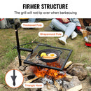 VEVOR SWIVEL CAMPFIRE GRILL, FIRE PIT GRILL GRATE OVER FIRE PITS - BLACK - Like New