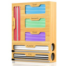 LAWMOLIW Bag Storage Organizer, 6 in 1 Foil and Plastic Wrap - Scratch & Dent