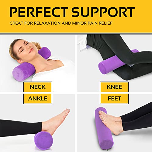 ALLSETT HEALTH CERVICAL NECK ROLL MEMORY FOAM PILLOW | ASHO816PB - PURPLE - Like New