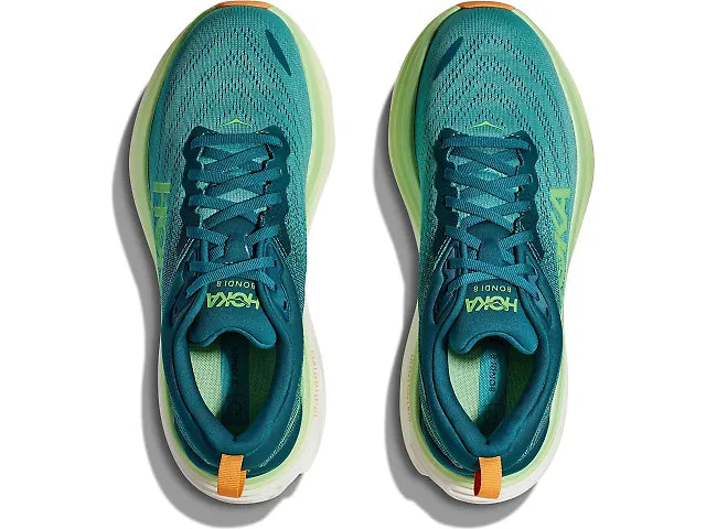 1123202 HOKA BONDI 8 MEN'S SHOES - DEEP LAGOON/OCEAN MIST - SIZE 10 Like New