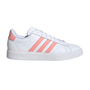 ADIDAS WOMEN'S GRAND COURT 2.0 TENNIS SHOE SIZE: WOMEN 7.5 WHITE/SEMI PINK SPARK - Brand New