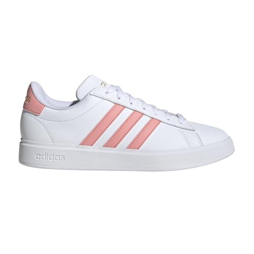 ADIDAS WOMEN'S GRAND COURT 2.0 TENNIS SHOE SIZE: WOMEN 7.5 WHITE/SEMI PINK SPARK - Brand New