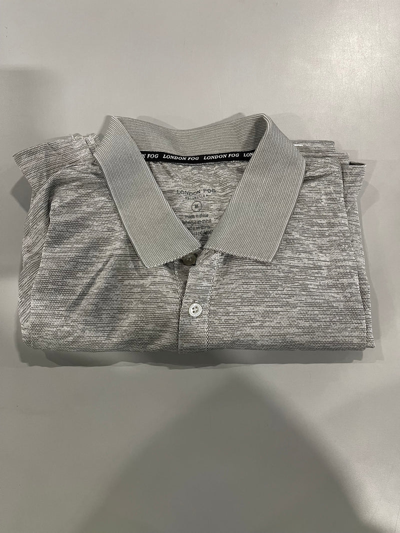 LONDON FOG SHORT SLEEVE POLO - SIZE: MEN M - GRAY - Brand New