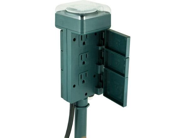 POWER GEAR 6-OUTLET YARD STAKE TIMER UP6005 - GREEN - Like New